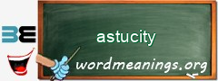 WordMeaning blackboard for astucity
